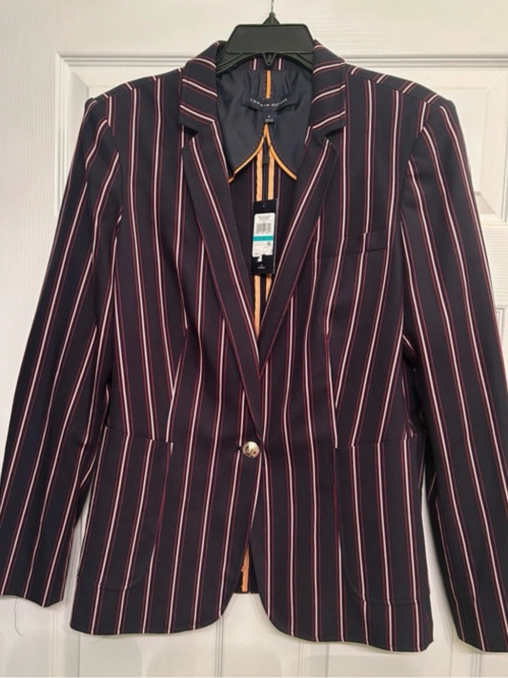 Tommy Hilfiger Women’s Navy Blazer with Stripes Size 16